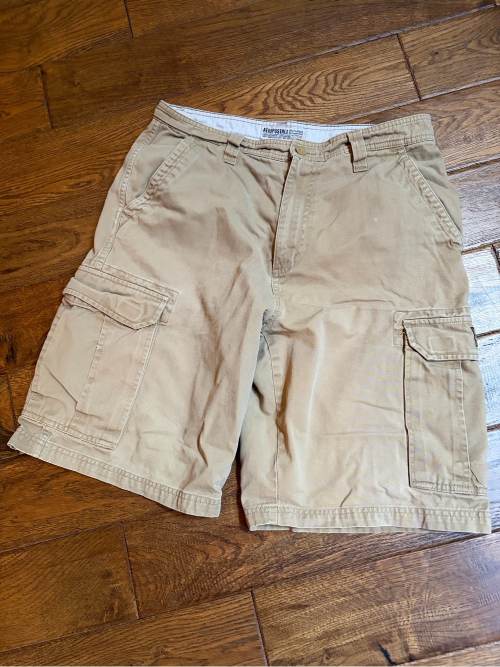 Aeropostale Khaki Cargo Shorts with Flap Pockets